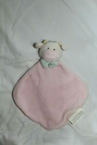 Doudou Plat Vache Rose Vert