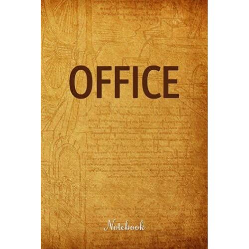 Office Notebook: Classy Hardcover Blank Lined Composition Writing Journal, Vintage Style Cover Design, 6x9 Ruled Notebook To Write Memories, Letters, Notes (For Men, Women)