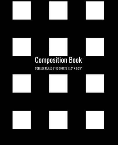 Composition Book | College Ruled | 110 Sheets | 7.5" X 9.25": Black And White Aesthetic Pattern Journal Notebook. Perfect To Write In For ... Pre-School. For Kids Students Son Boy