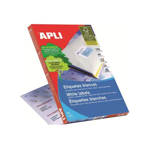 APLI PAPER - Blanc - 29 x 105 mm 2000 unités (100 feuille(s) x 20) étiquettes