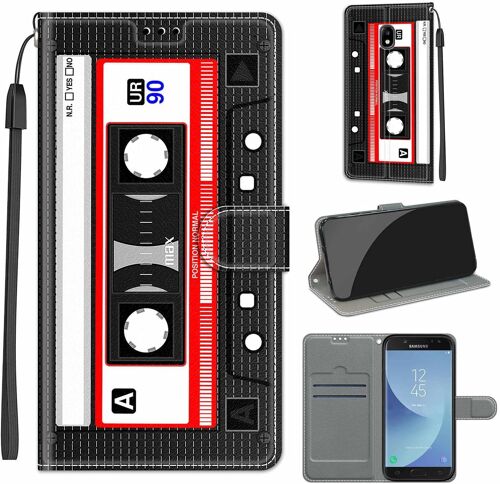 Coque Compatible Pour Samsung Galaxy J5 2017 Etui Silicone Pu Cuir Magnetique Clapet A Rabat Support Motif Dr?Le Avec Cordon Portefeuille Kickstand Bumper Housse Cover, Ruban