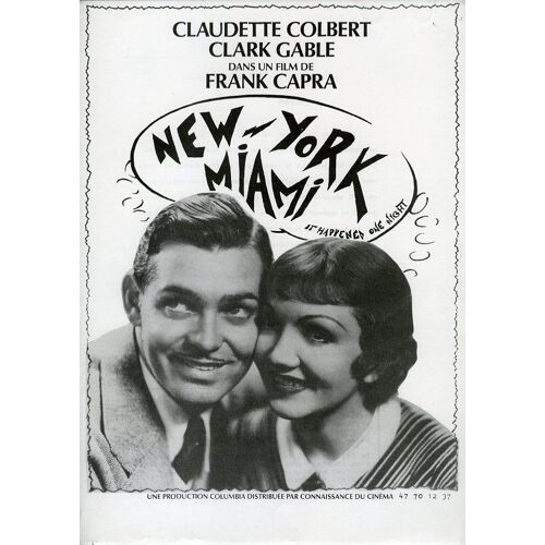 New-York Miami, Synopsis, Frank Capra, Clark Gable, Claudette Colbert, Ward Bond, Blanche Friderici