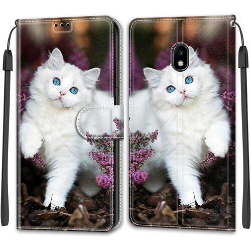 Coque Pour Samsung Galaxy J3 2017/J330, Etui Samsung J3 2017/J330, Housse De Galaxy J3 2017/J330 En Cuir Pu, Etui Housse En Cuir De Protection Avec [Magnetique] Portefeuille Case(Chat 2)