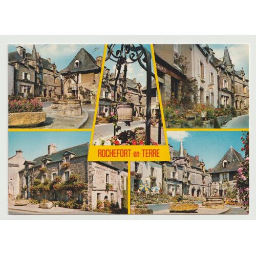 Carte Postale Couleurs De Bretagne, Rochefort-En-Terre 56220, Vieilles Maisons Et La Place Du Puits