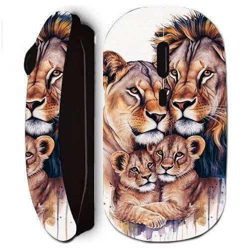 Souris noir sans Fil famille Lion et bébés