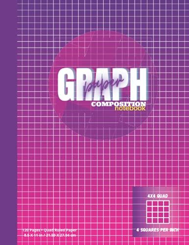 Graph Paper Composition Notebook: 4x4 Quad Ruled