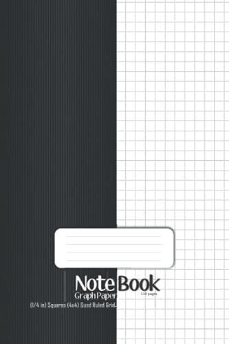 Notebook. Graph Paper 110 Pages. (1/4 In) Squares (4x4) Quad Ruled Grid.: Double Sided , | For Students,Drawing,Math,Scientific .... .| (6 "X 9" Inches ) (15.24 X 22.86 Cm)
