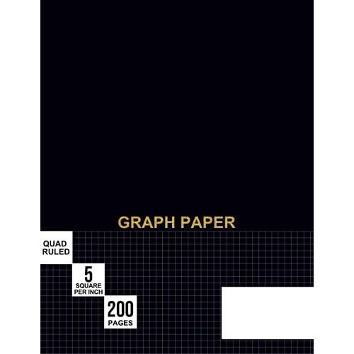 Graph Paper 5 Squares Per Inch: Quad Ruled 5 Squares Per Inch, 120 Pages: 8.5 In. X 11 In : Minimalist Black Gold Colored Cover