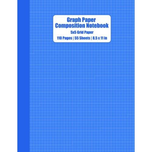 Dark Sky Blue 5x5 Grid Graph Paper Composition Notebook: 110 Pages, 55 Sheets, 8.5" X 11", Graph Paper For Designing/Writing/Mapping/Drawing/Journalling & Math/Science/Accounting/Engineering Students