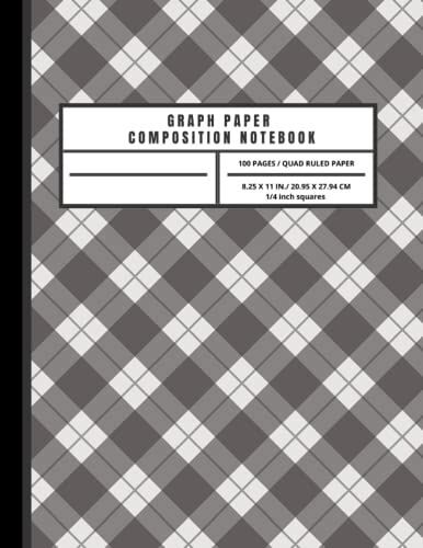 Graph Paper Composition Notebook: Graph Paper For Multiplication 1/4 Inch Squares Notebook 100 Pages, Quad Ruled 4x4