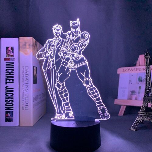 Lampe Led 3d Thème Aventure Bizarre De Jojo, Luminaire Décoratif D'intérieur, Idéal Pour Une Chambre À Coucher Ou Comme Cadeau