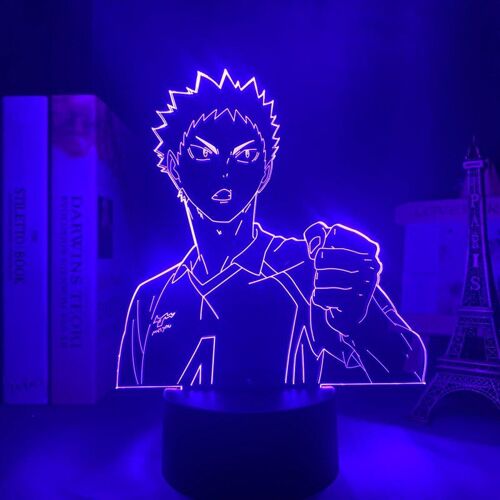 Veilleuse Anime Haikyuu Hajime Iwaizumi, veilleuse pour chambre à coucher, cadeau d'anniversaire pour enfants, lampe Manga 3d Iwaizumi Haikyu