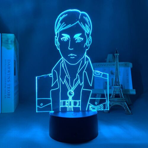 Lampe 3d Attaque Des Titans Erwin Smith, Veilleuse Décorative, Cadeau D'anniversaire Pour Enfants, Manga, Led