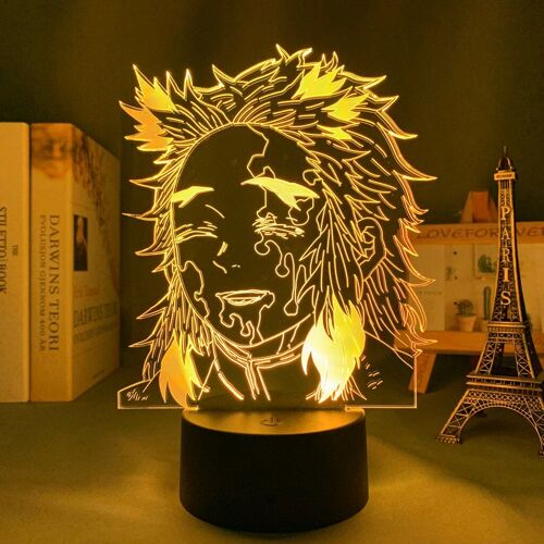 Lampe Led Anime Kimetsu No Yaiba Kyojuro Rengoku, Luminaire Décoratif D'intérieur, Idéal Pour Une Chambre À Coucher, Cadeau Idéal, Lampe 3d, Tueur De Démons