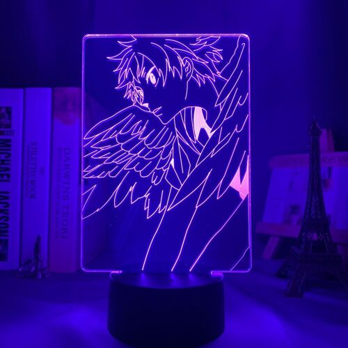 Lampe Led Thème Anime Haikyuu Shoyo Hinata, Pour Chambre À Coucher, Cadeau D'anniversaire, Veilleuse À Piles, Gadget Manga