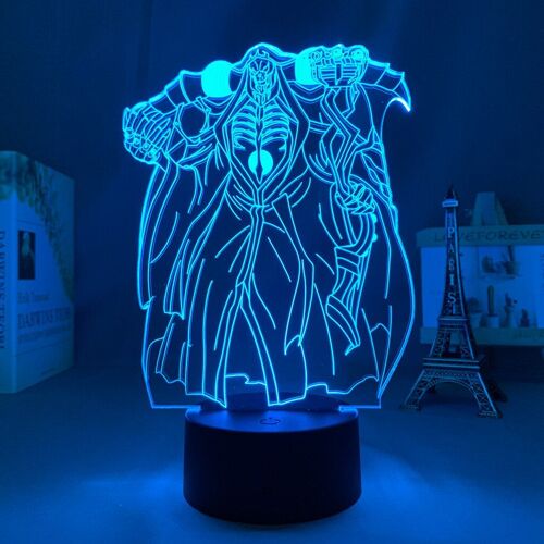 Veilleuse Led Pour Chambre D'enfants, Anime Overlord Ainz Ooal, Cadeau D'anniversaire, Lampe De Chevet