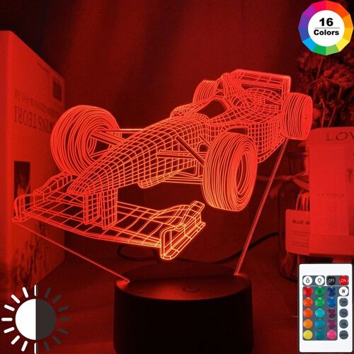 Lampe Led De Voiture De Course F1 Formule 1, Illusion 3d, Veilleuse Décorative, Cadeau Unique Pour Chambre D'enfant, Lampe De Bureau