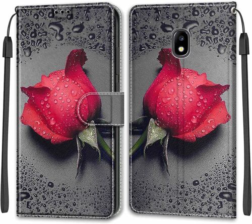 Coque pour Samsung Galaxy J5 2017 /J530, Etui Samsung J5 2017 /J530, Housse de Galaxy J5 2017 /J530 en Cuir PU,etui Housse en Cuir de Protection avec [Magnetique] Portefeuille Case(Rose 1)