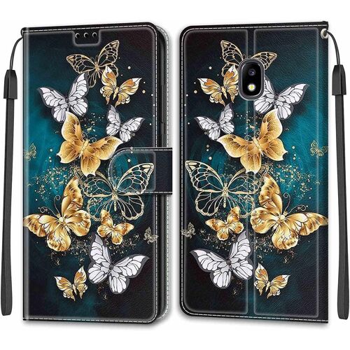 Coque Pour Samsung Galaxy J5 2017 /J530, Etui Samsung J5 2017 /J530, Housse De Galaxy J5 2017 /J530 En Cuir Pu,Etui Housse En Cuir De Protection Avec [Magnetique] Portefeuille Case(Papillon 3)