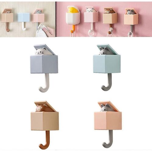 Nouveau crochet adhésif créatif 2023, crochet de porte-clé de chat mignon, auto-adhesvie mignon crochets pour animaux de compagnie Décorations murales Support de cintre pour Hangi
