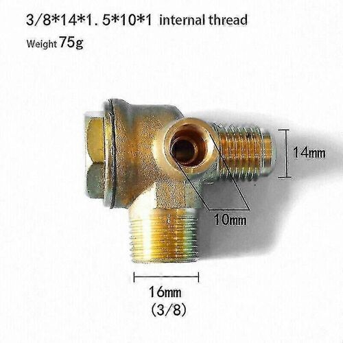 Clapet anti-retour de compresseur d'air, clapet fileté fileté femelle 3/8 x 5/9 x 1/8 avec connexion filetée pour réservoir d'air comprimé et pompe à piston de compresseur