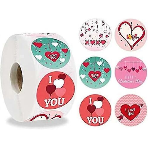 I Love You Stickers Roll 500pcs, 6 Couleurs Autocollants De La Saint-Valentin, Adhésif De 1 Pouce Autocollant D'amour Pour Les Fiançailles Anniversaire De Mariage Anniversaire P Meilleur Gi