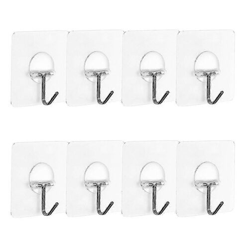 Forte ventouse transparente suceuse crochets muraux cintre pour cuisine salle de bain 8pc (XIATIAN)