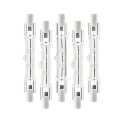 Lot De 5 Ampoules Halogènes Linéaires R7s 118 Mm 300 W 230 V, Dimmables, Pour La Construction.