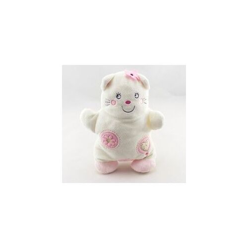 Chat Blanc Fleurs Rose Coeur