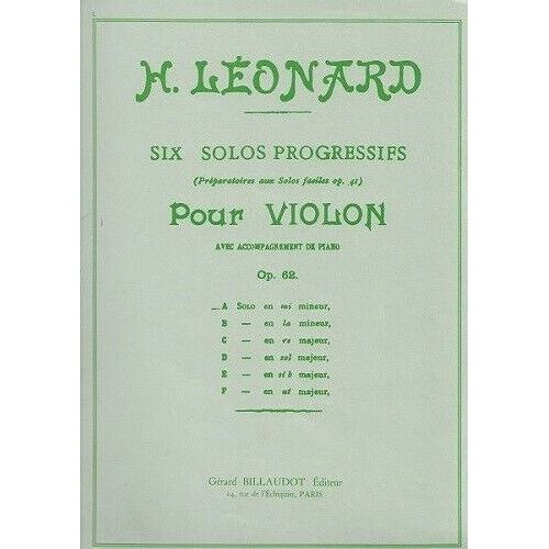 Six Solos Progressifs Pour Violon Opus 62 : Solo A En Mi Mineur