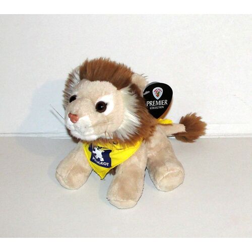 Doudou Lion  Beige Assis Ark Toys Bandana  Jaune Peugeot