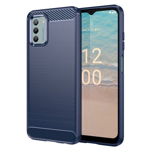 Coque pour Nokia G42 5G - housse etui silicone gel carbone + film ecran - BLEU FONCE