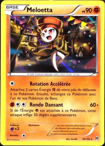 Carte Pokémon 85/162 Meloetta 90 Pv - Holo Rare Xy - Impulsion Turbo Neuf Fr