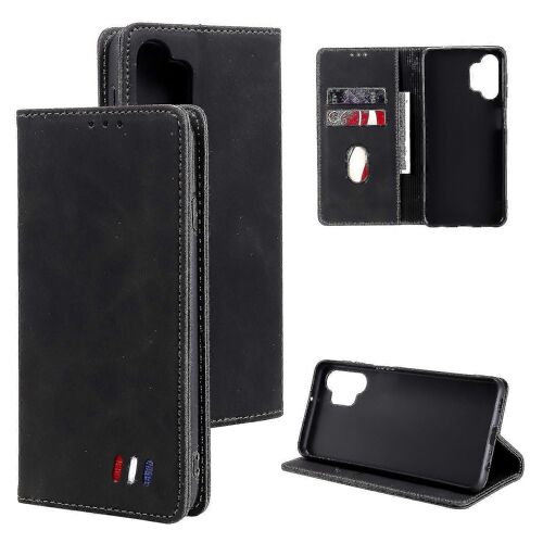 Coque pour Samsung Galaxy A32 5g Cover Fermeture Magnétique Wallet Book Flip Folio Stand View Housse en Cuir Antichoc - Noir