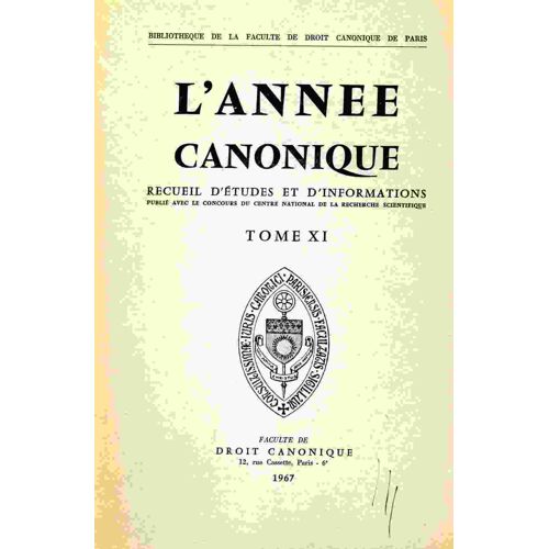 L'année Canonique Tome Xi 1 1967