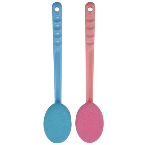 2 Rose Et Bleu Dos Et Masseur Brosse De Bain Facile Applicateur De Lotion, Poignée Extra Longue, Idéal Pour Le Corps 