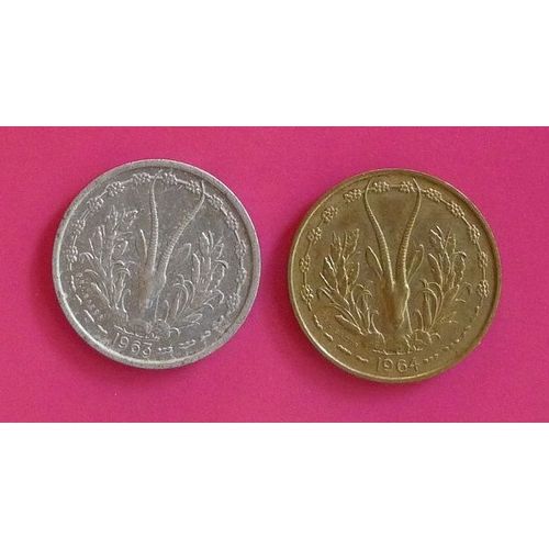 Afrique Occidentale Lot De 2 Pièces De 1963-64