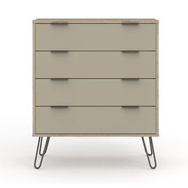 Commode 4 Tiroirs 76,5x39,5x90,3 Cm Naturel Et Kaki - Zita Kaki