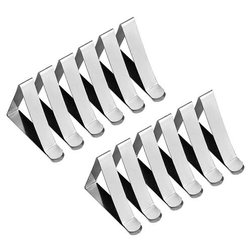 12 Pcs Clip De Nappe En Acier Inoxydable, Pinces De Couverture De Table Réglable Antidérapantes Clip De Nappe De Table Supports Pour Pique-De Fête