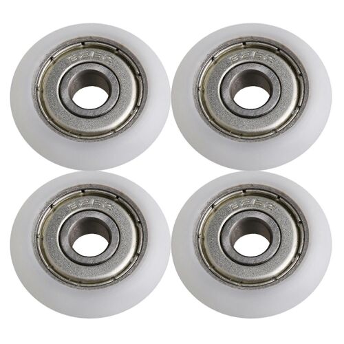 4x Poulie De Roulement De Roue À Rouleaux En Plastique Blanc Pour Porte Coulissante