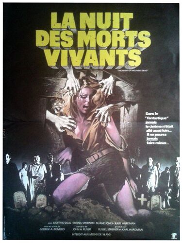 La Nuit Des Morts-Vivants /The Night Of The Living Dead -Véritable Affiche De Cinéma Pliée- Format 40x60 Cm -De George A. Romero Avec Duane Jones, Judith O'dea, Karl Hardman, Marilyn Eastman  - 1970