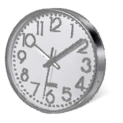 Horloge murale en argent de qualité supérieure, décoration murale, horloge murale silencieuse moderne pour cuisine de bureau à domicile (25cm