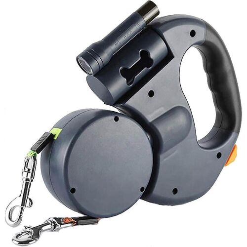 Double Laisse Pour Chien, Laisse Rétractable Pour Chien, Rotation Réglable À 360° Sans Enchevêtrement Avec Réfléchissant
