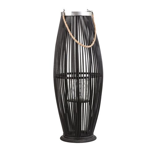 Lanterne Tahiti Bois 72 Cm Noir