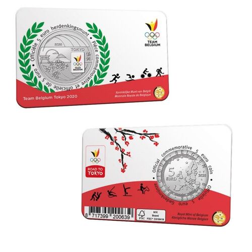 5 Euros Belgique 2020: Jo Tokyo 2020 Colorée