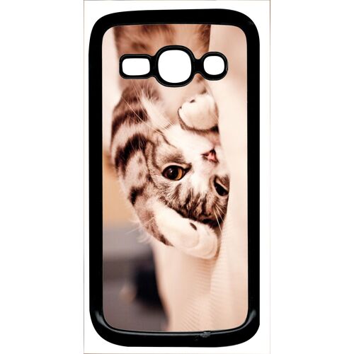 Coque galaxy ace 3 - chaton fatigue - noir