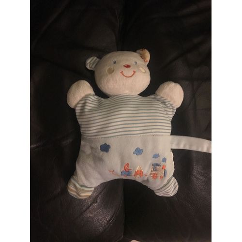 Kiabi Doudou Semi Plat Ours Bleu Train Ba