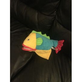 Peluche Poisson Jaune Bleu Vert Et Fuschia