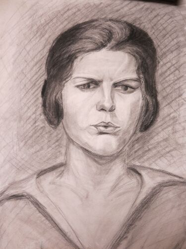 Portrait Au Crayon.  Denyse Roussel.