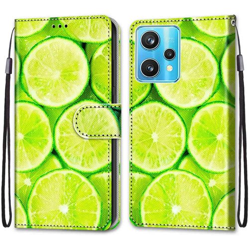 Coque Pour Oppo Realme 9 Pro Plus / 9 Pro+, Etui En Cuir Pu Portefeuille Housse Coque Avec 360 Degres Silicone Protection Cover Cuir Pochette Magnetique Und Flip Bequille (Citron)